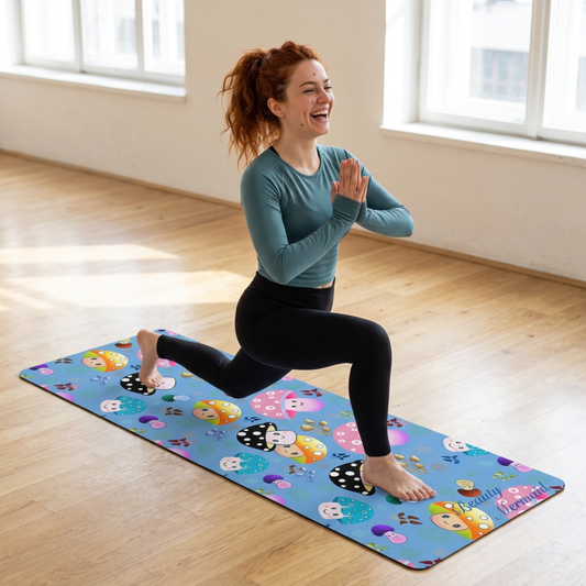 Mushroom Blue Yoga Mat