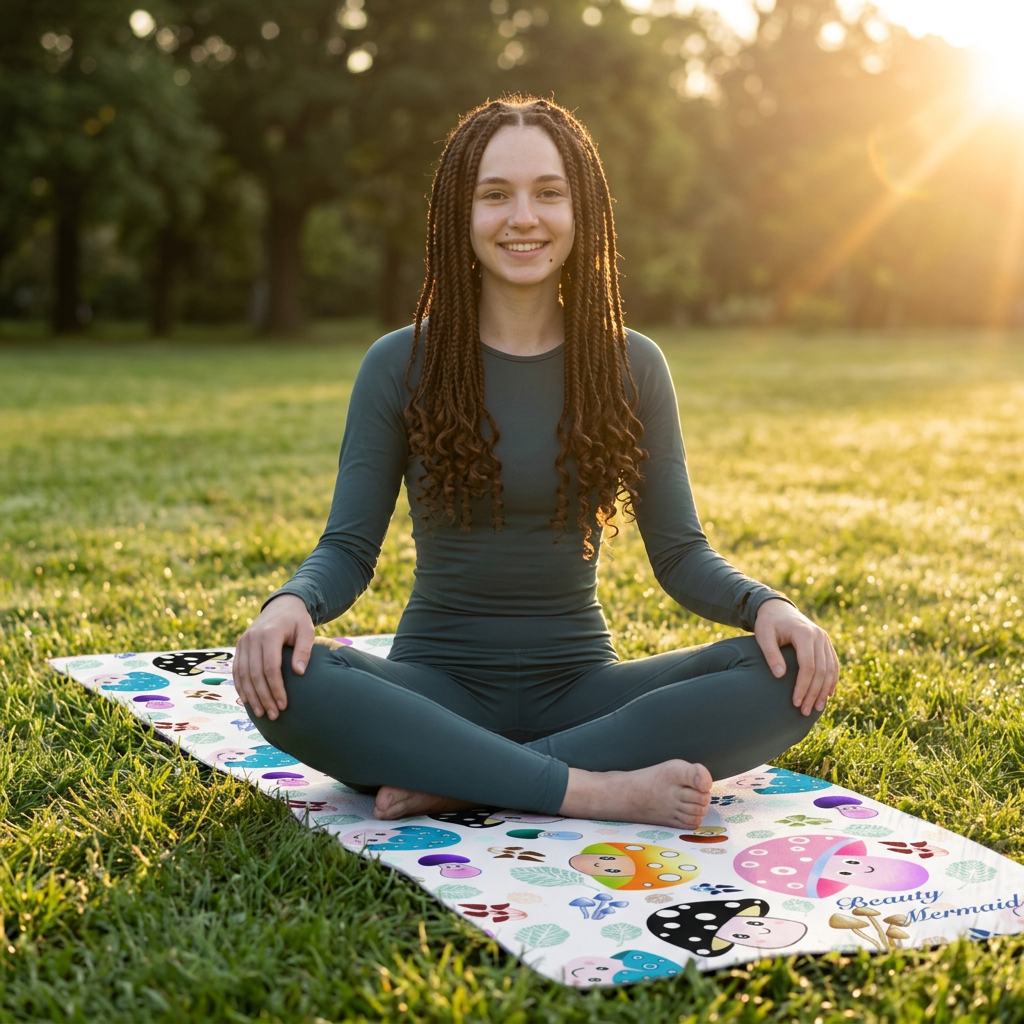 Mushroom White Yoga Mat
