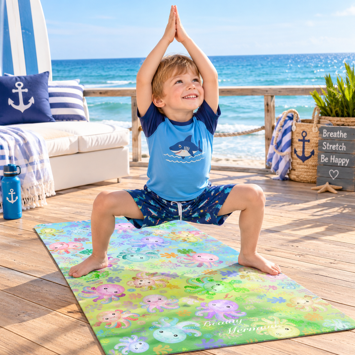 Octopus Rainbow Yoga Mat