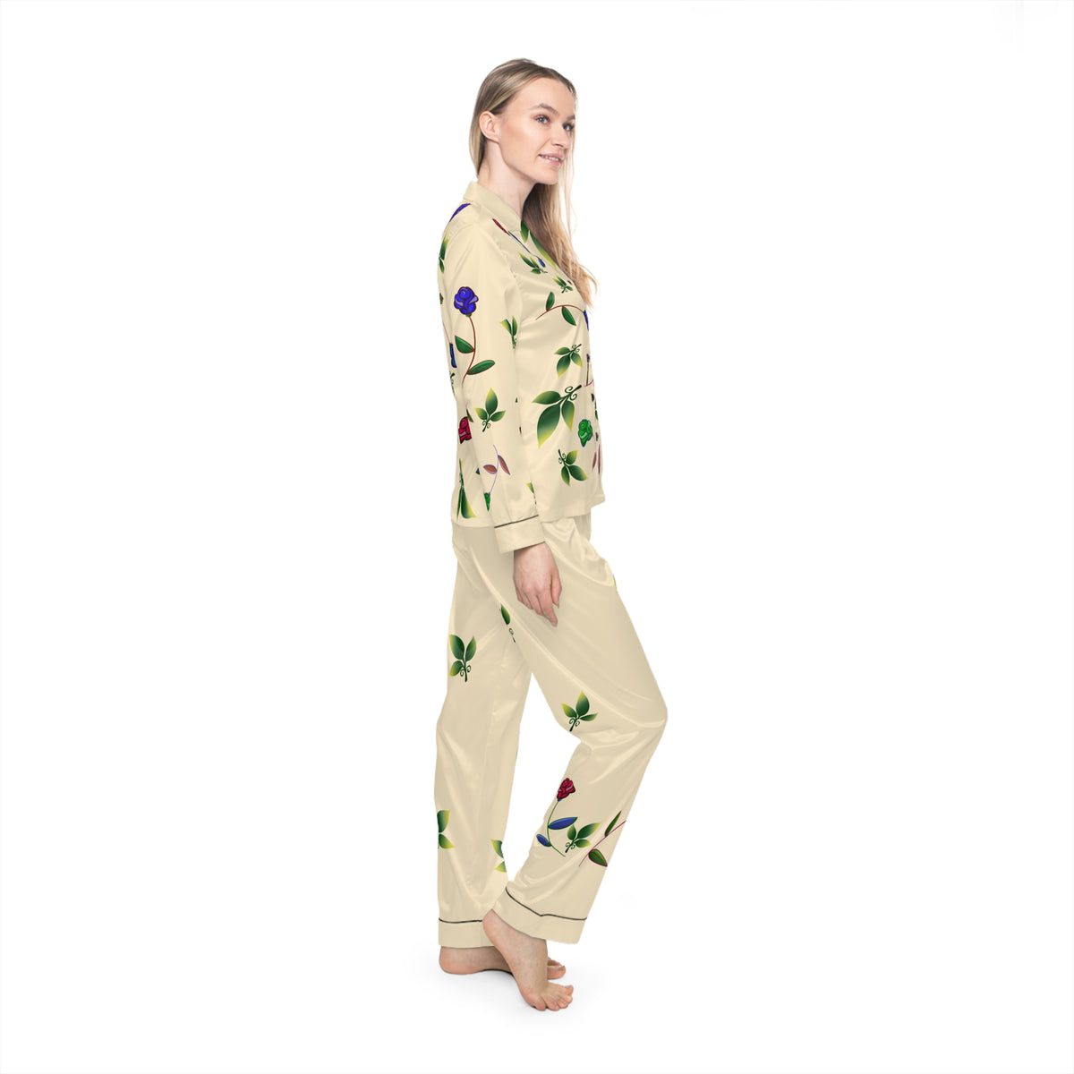 Rose Satin Pajama Yellow