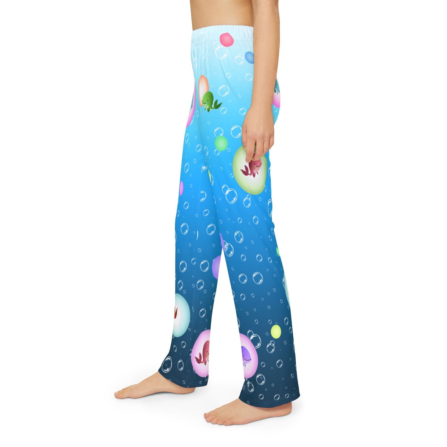 Colorful Whales & Bubbles Kids Pajama Pants