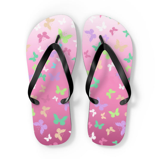 Butterfly Pink Flip Flops