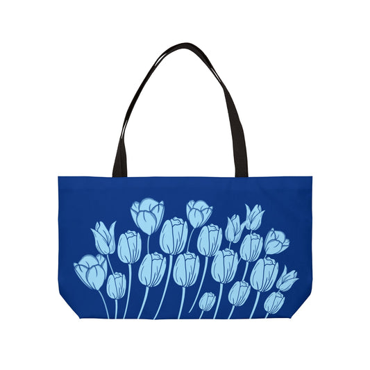 Blue Tulip Flower Weekender Tote Bag