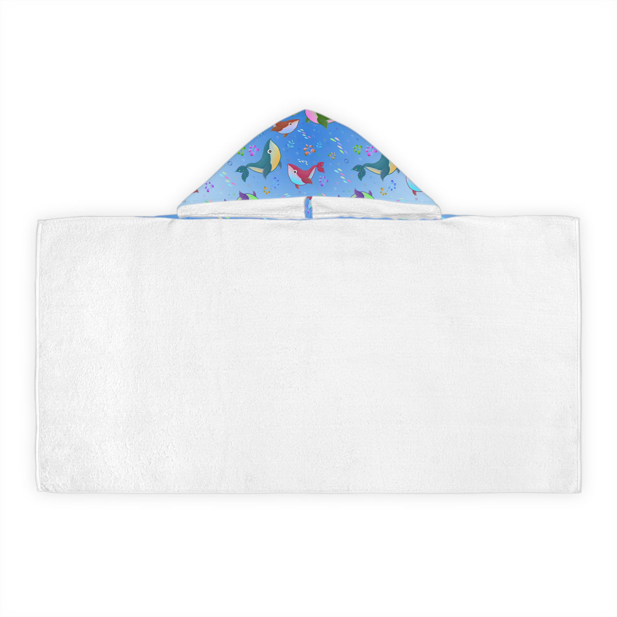 Whale Youth Hooded Towel Blue Ocean