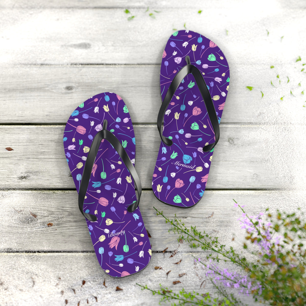 Tulip Purple Flip Flops