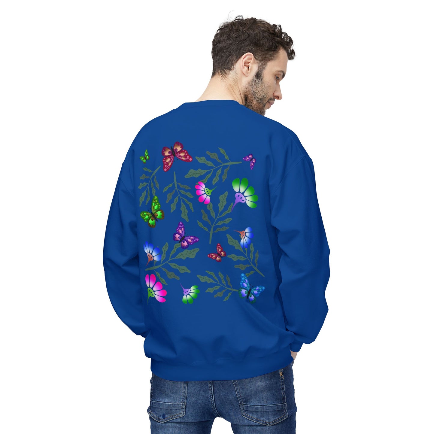 Tulip Butterfly Flower Crewneck Sweatshirt