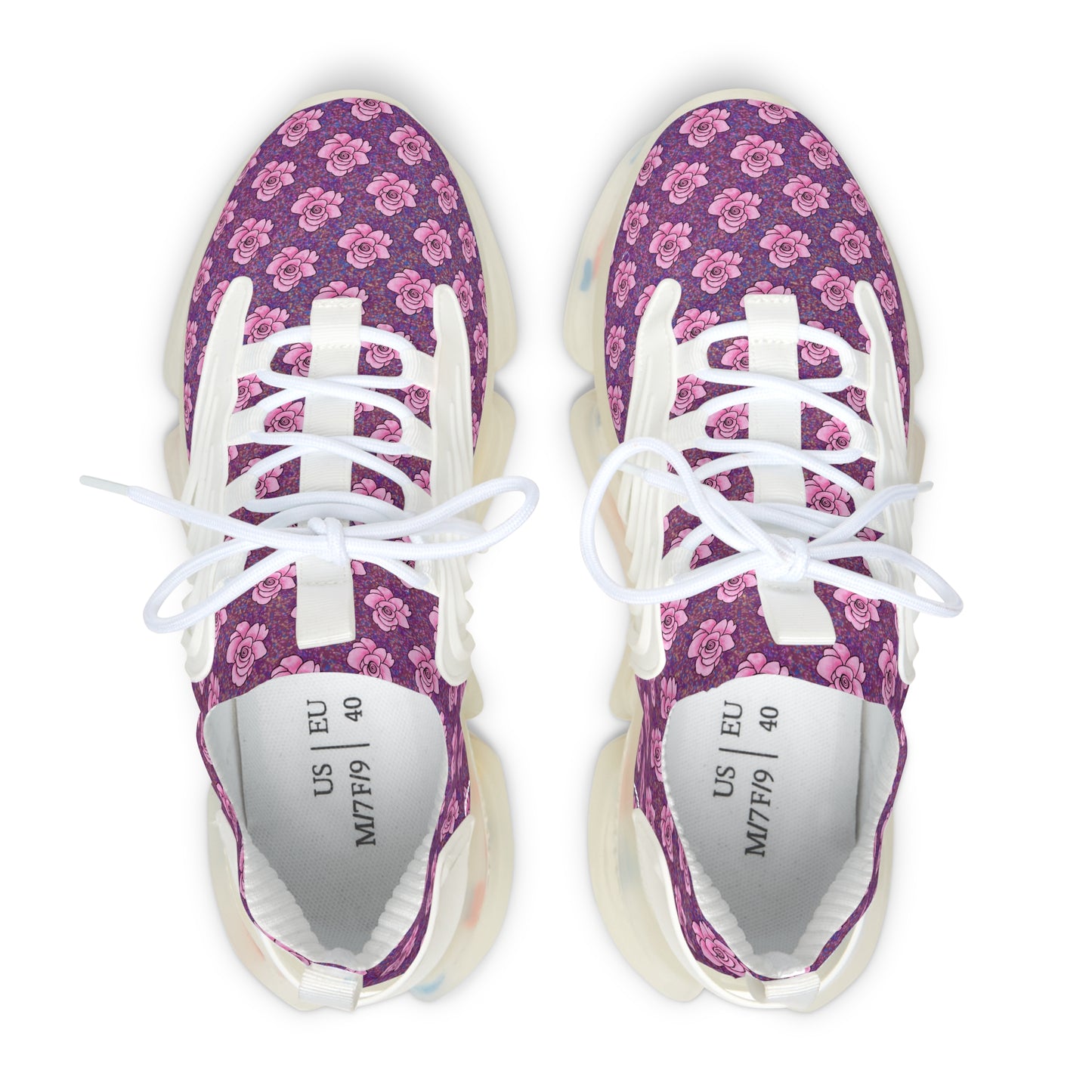 Roses Pink Women's Mesh Sneakers