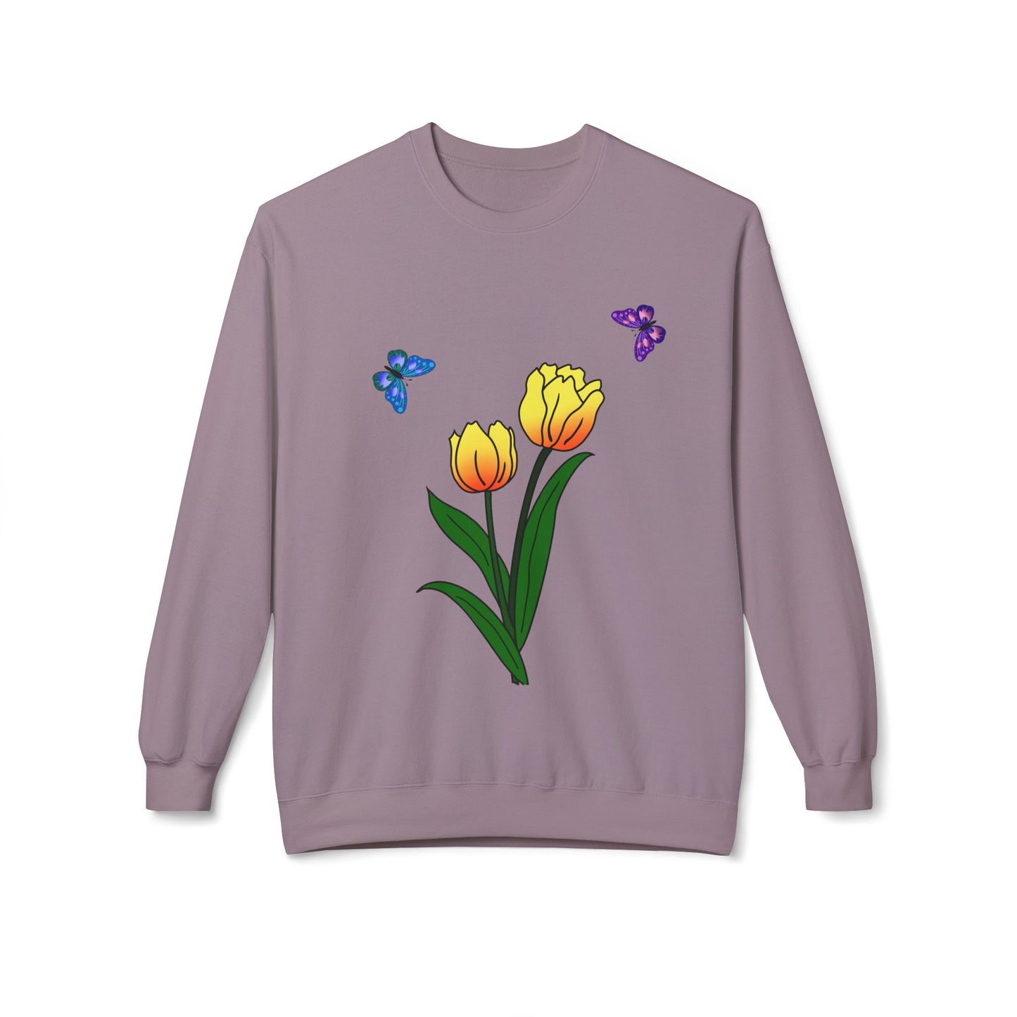 Tulip Butterfly Flower Crewneck Sweatshirt