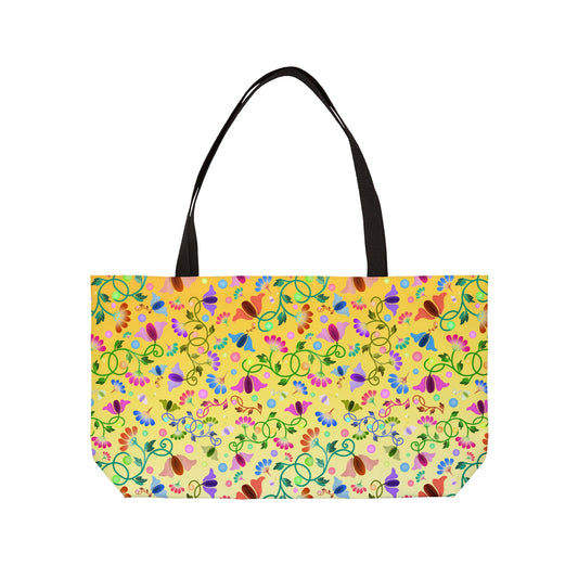 Yellow Curly Flowers Weekender Tote Bag