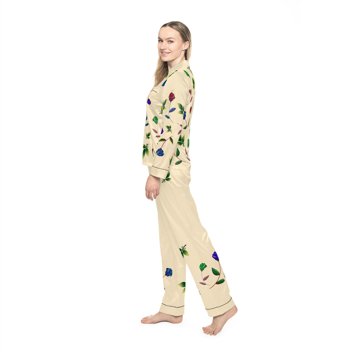 Rose Satin Pajama Yellow