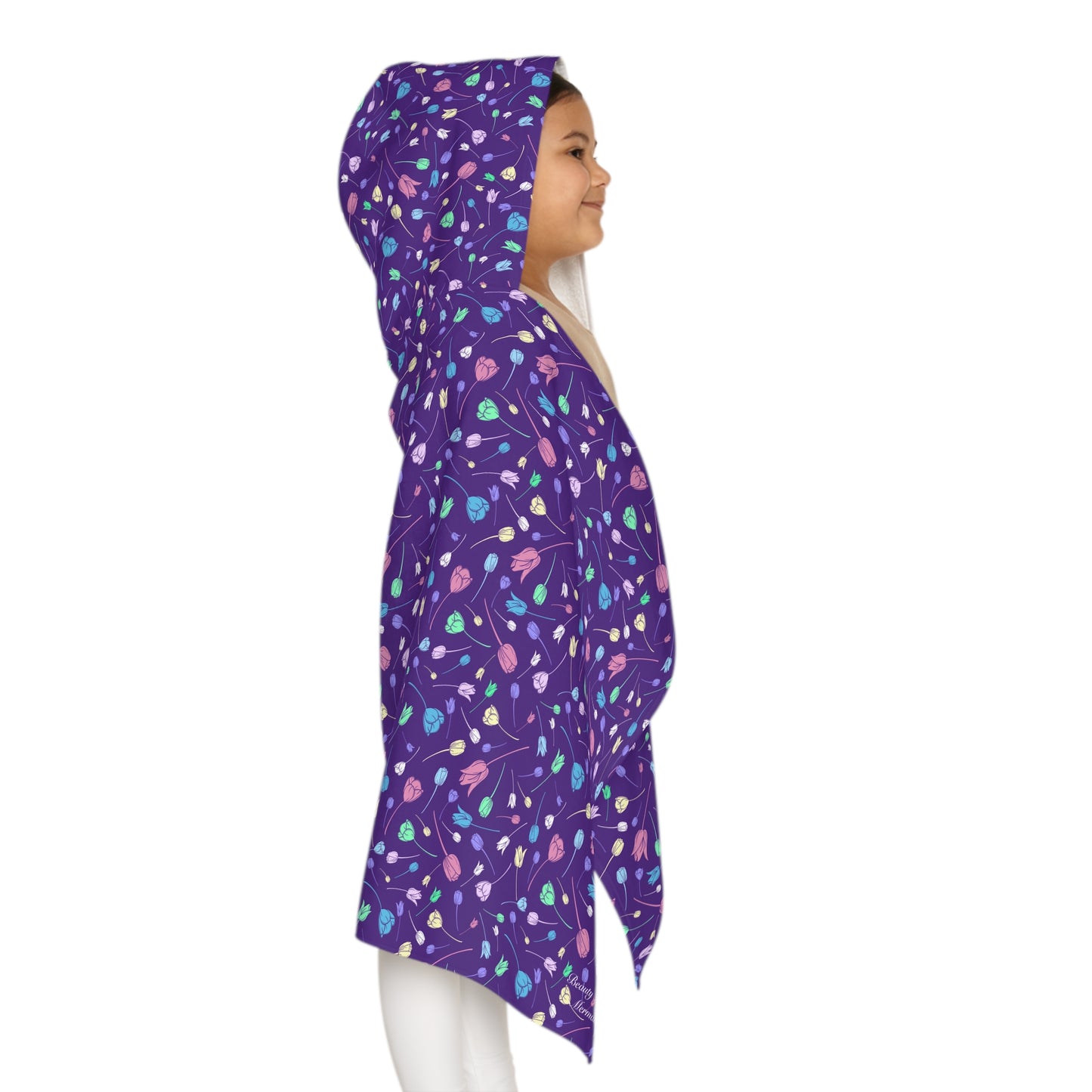 Purple Tulip Youth Hooded Towel