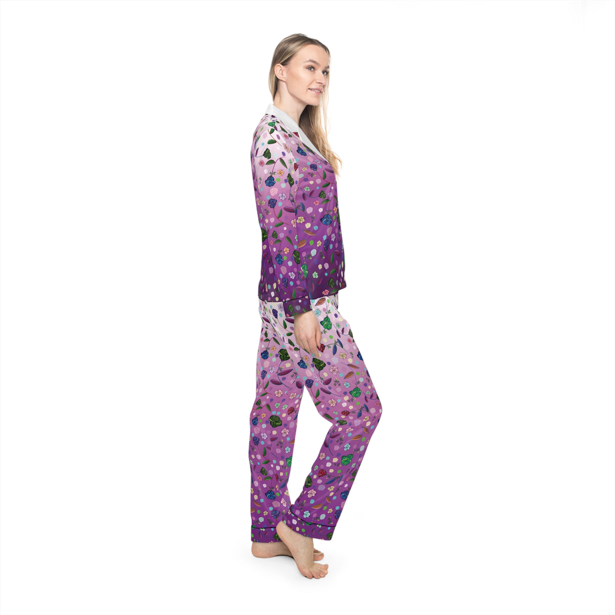 Rose Satin Pajama Purple