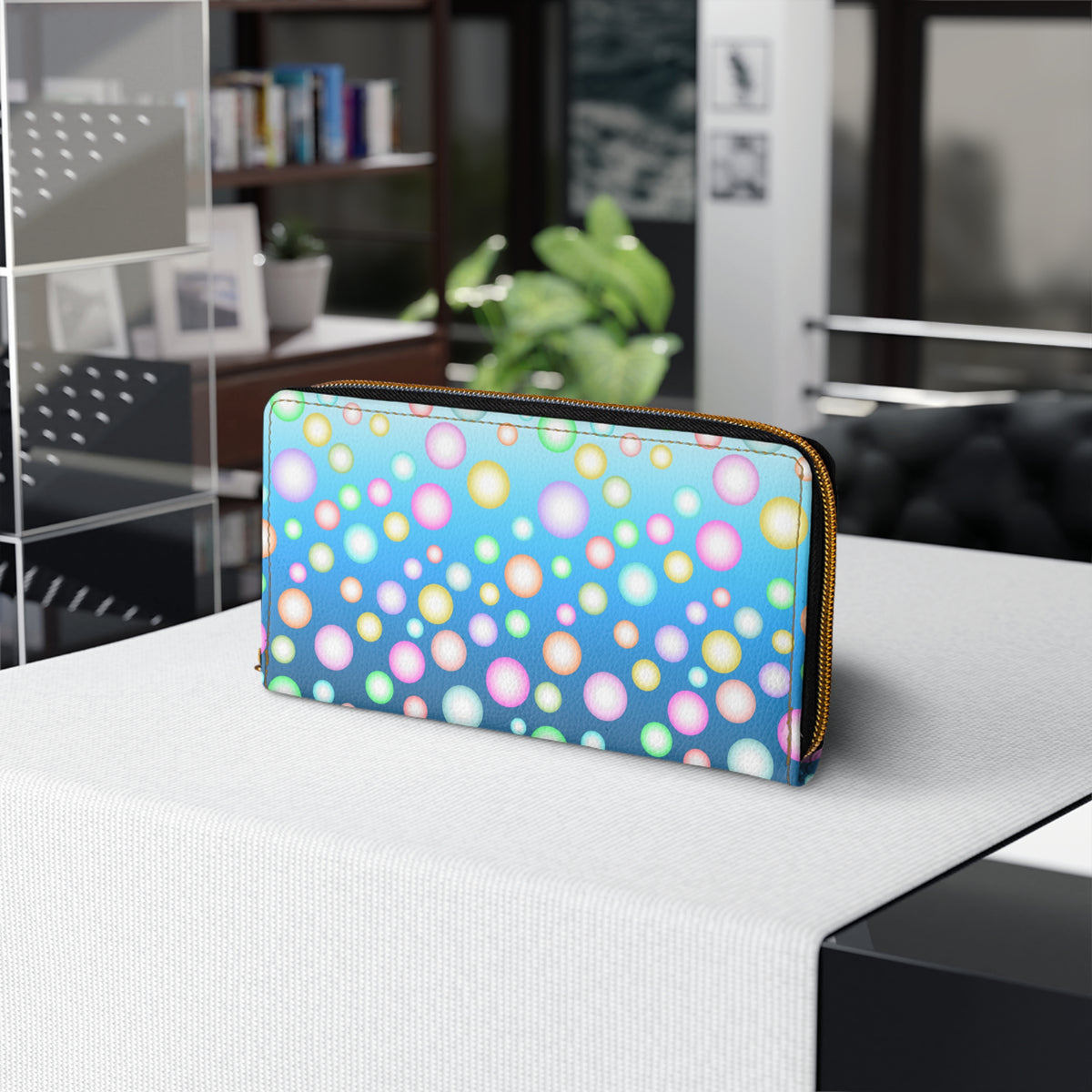 Colorful Bubbles Zipper Wallet