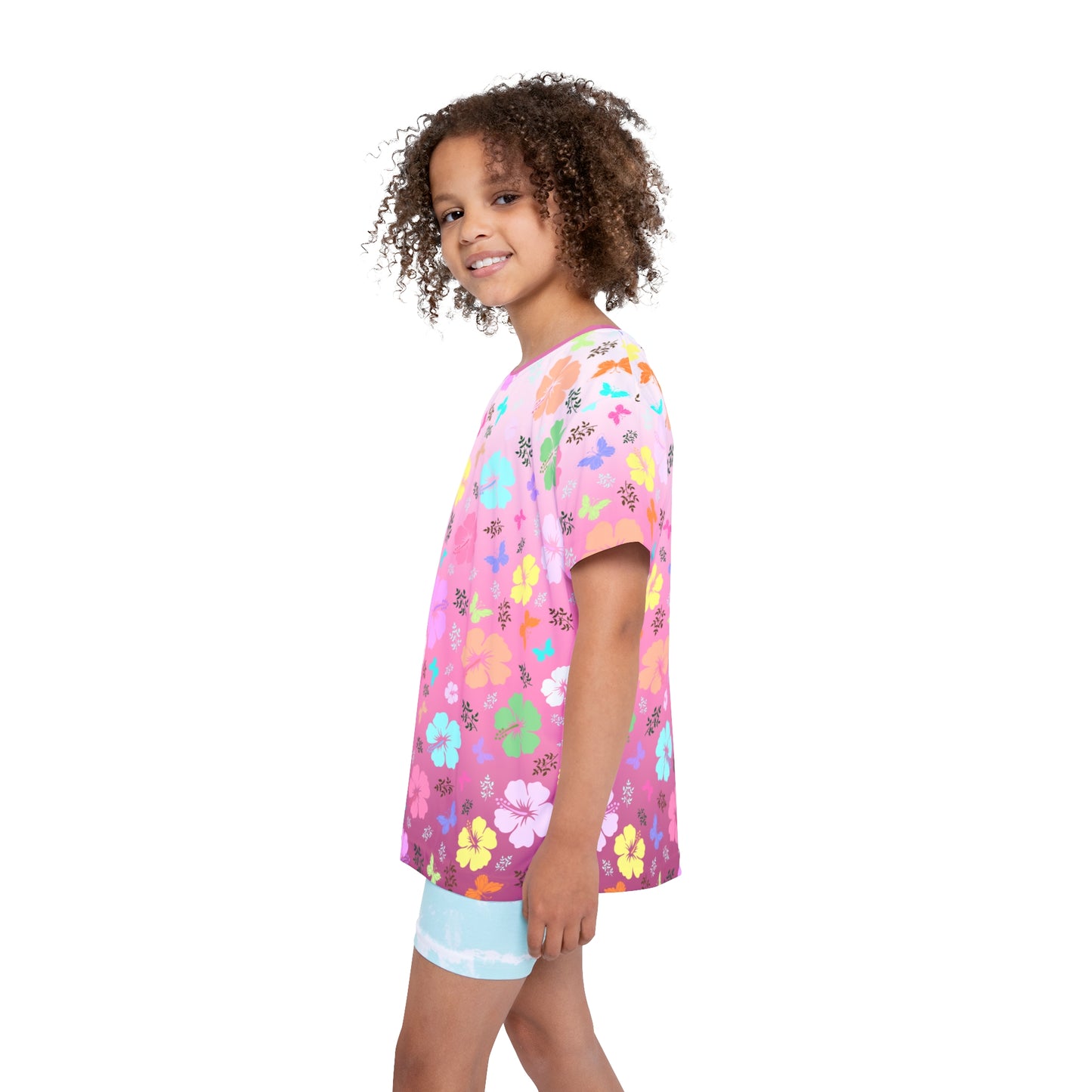 Pink Flower Kids Sports Jersey