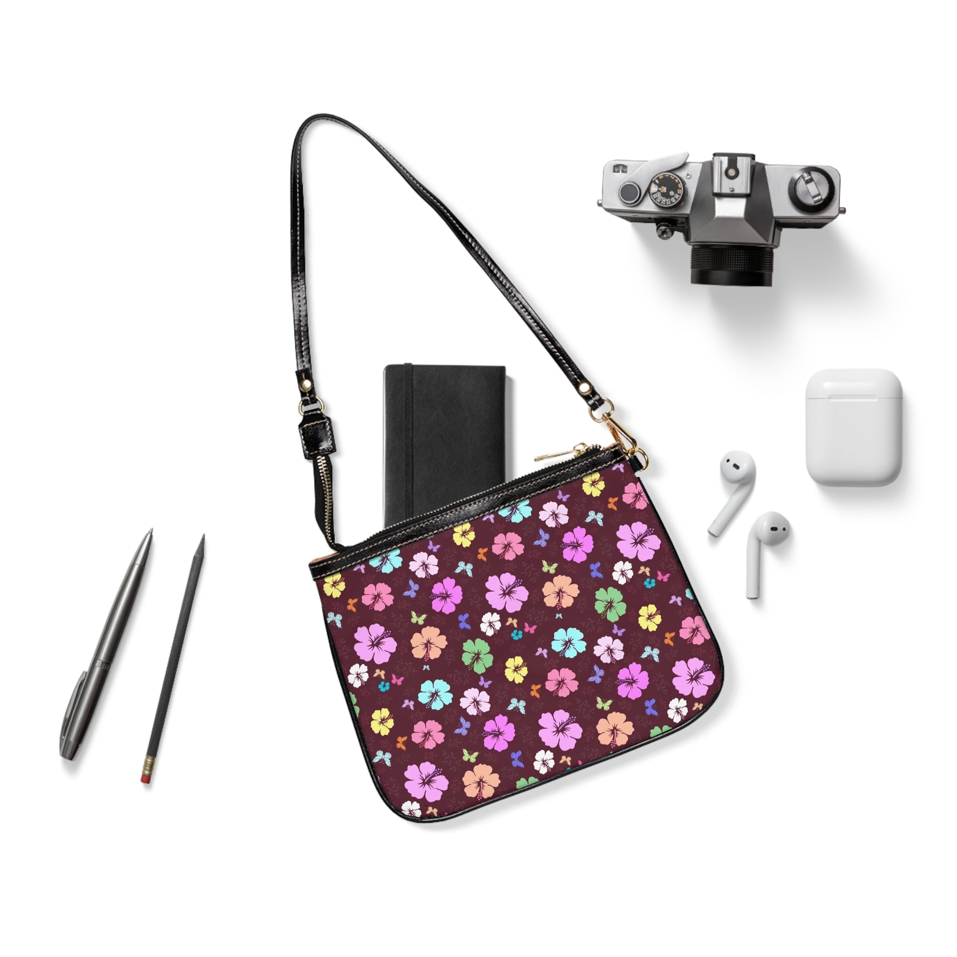 Flowers with Brown Background Shoulder Bag