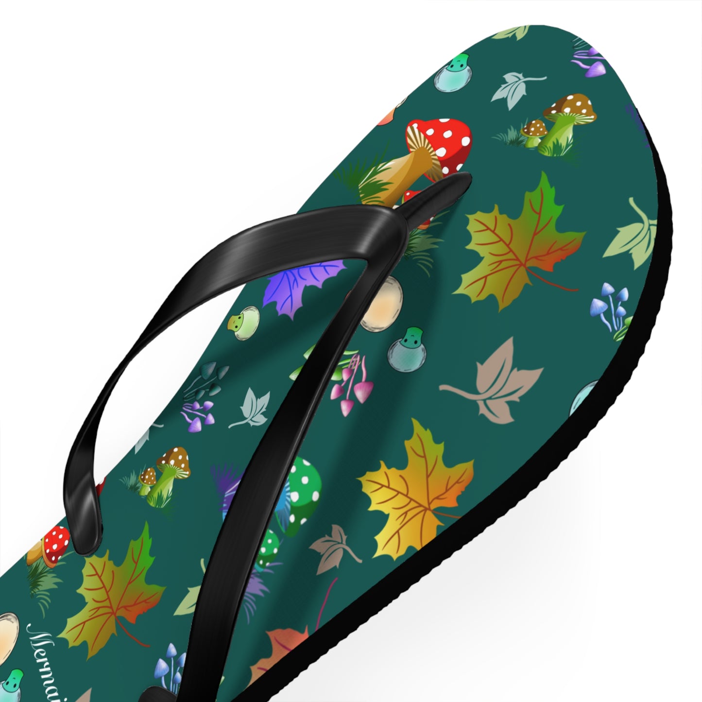 Mushroom Maple Leaves Flip Flops