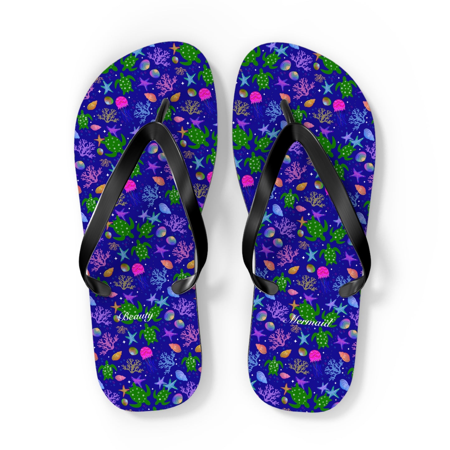 Turtle Jellyfish Flip Flops
