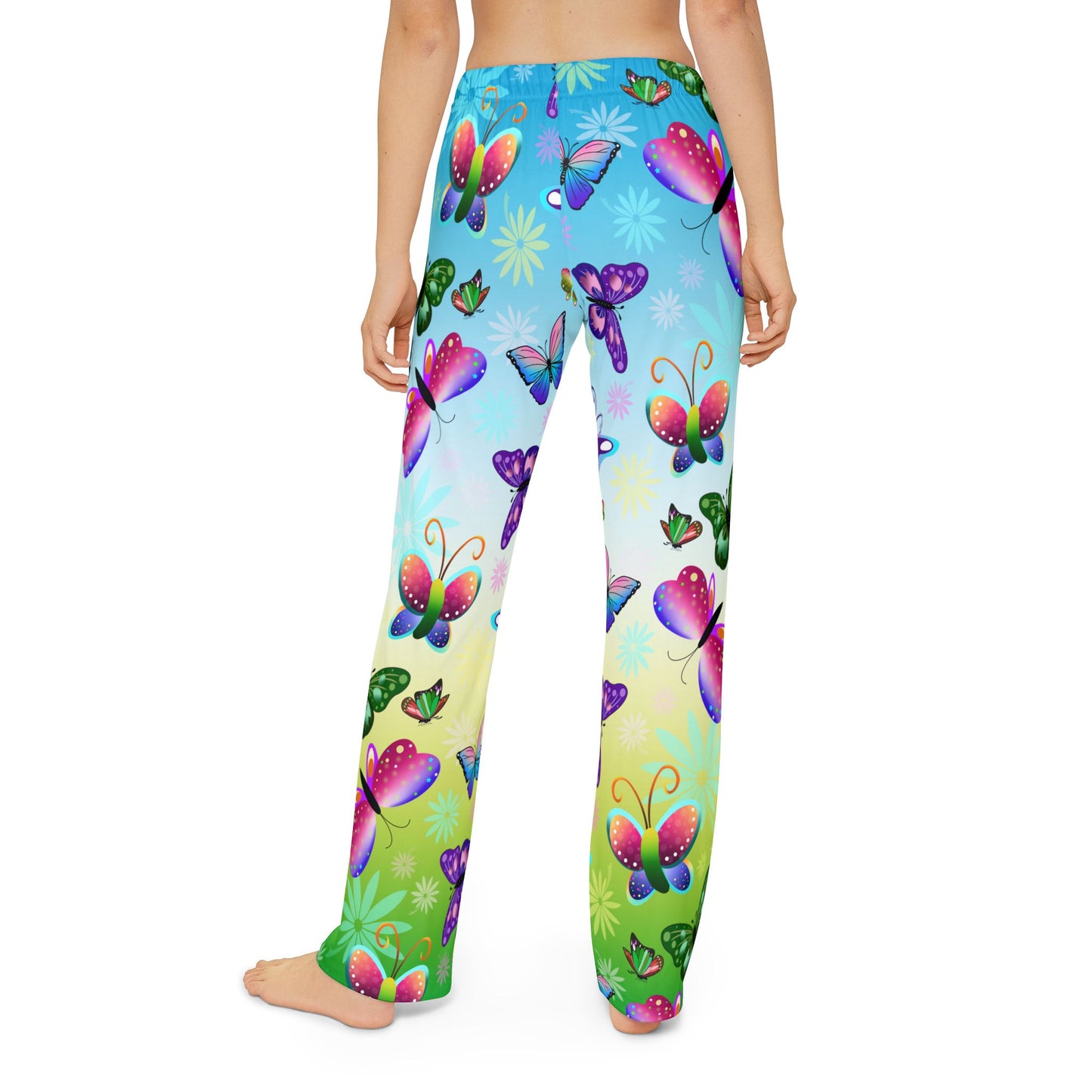 Butterfly Blue Sunny Sky Kids Pajama Pants