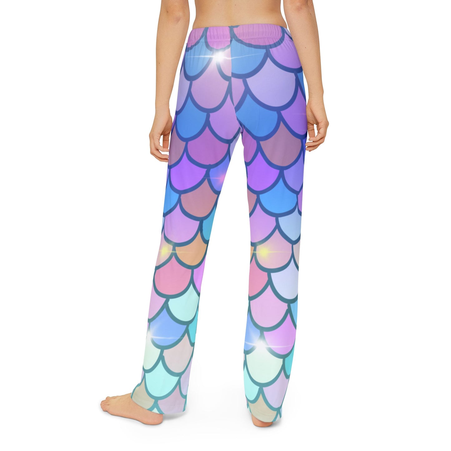 Colorful Mermaid Scales Kids Pajama Pants