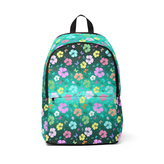 Flower Green Background Backpack