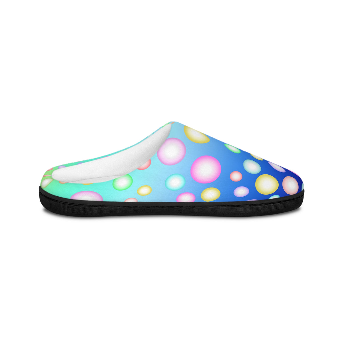 Shiny Bubbles Blue Women's Indoor Slippers