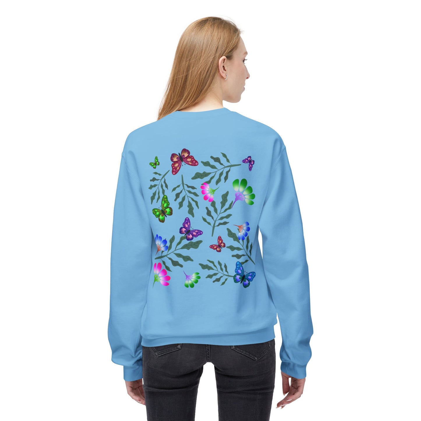 Tulip Butterfly Flower Crewneck Sweatshirt