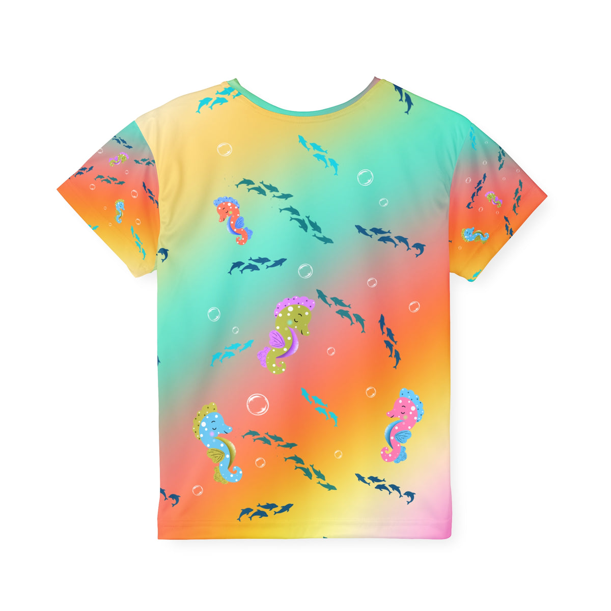 Seahorse Dolphin Kids Sports Jersey Rainbow