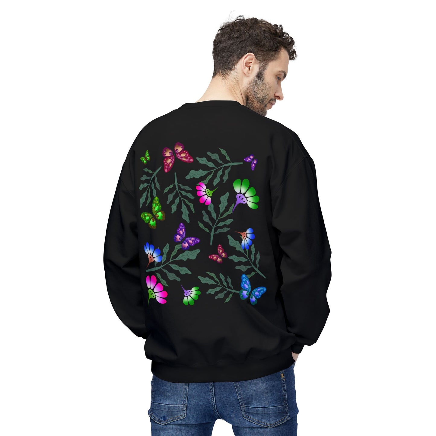 Tulip Butterfly Flower Crewneck Sweatshirt