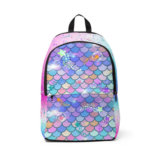 Mermaid Pink Blue Ocean Backpack