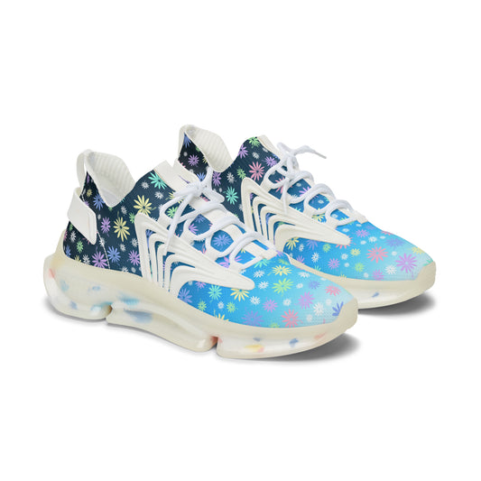 Flower Women's Mesh Sneakers Blue