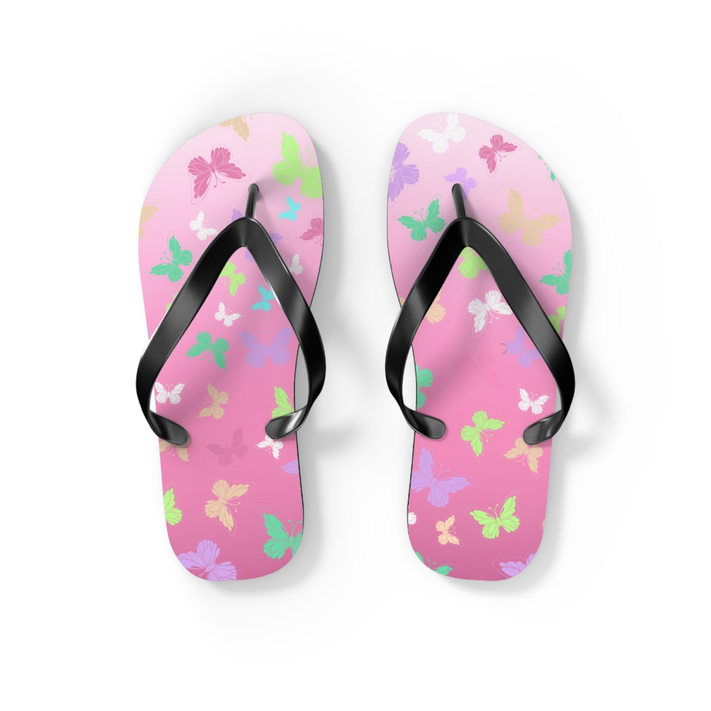 Butterfly Pink Flip Flops