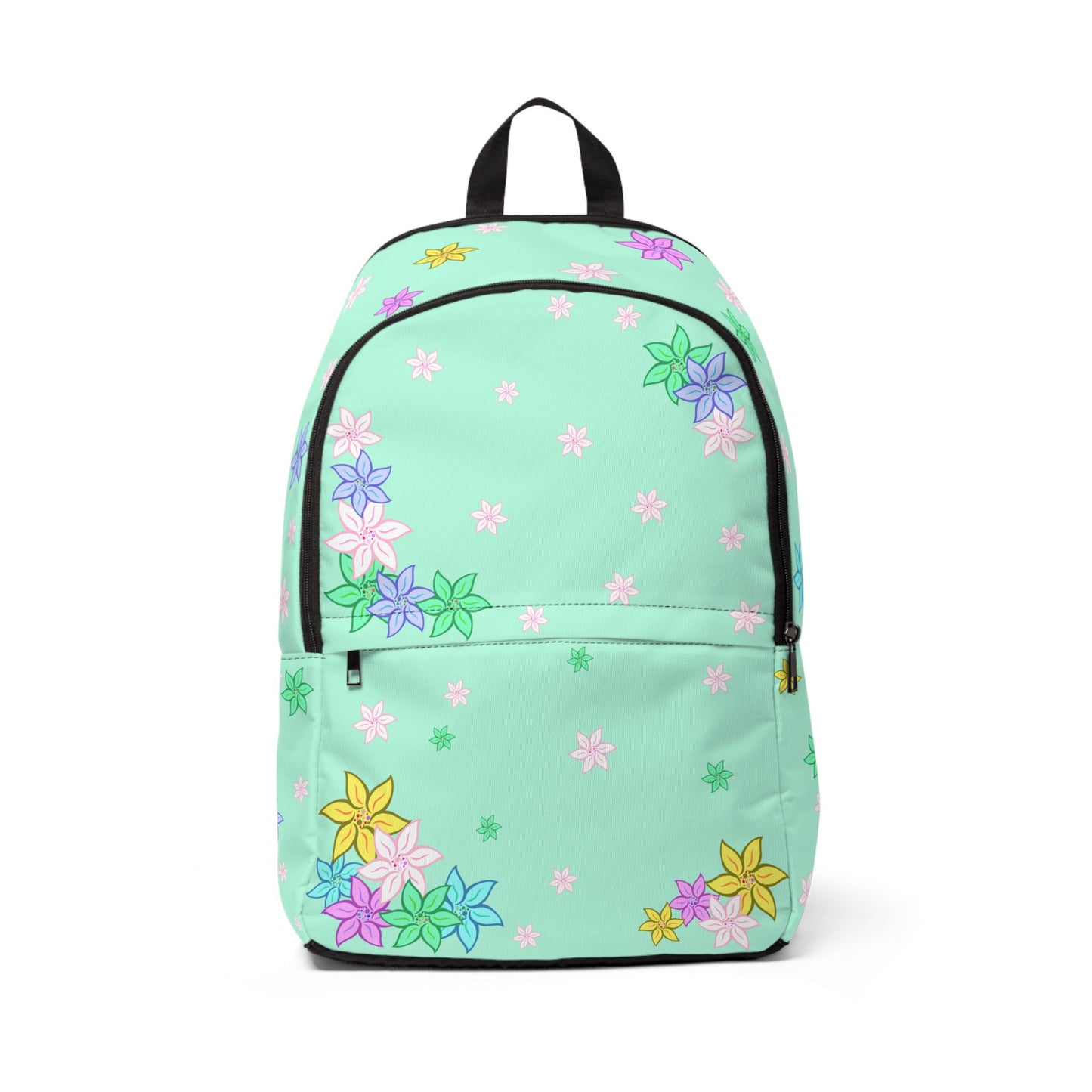 Charming Floral Light Green Backpack