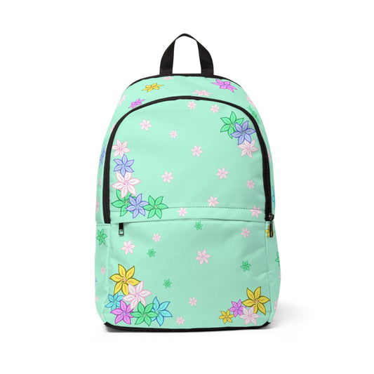 Charming Floral Light Green Backpack