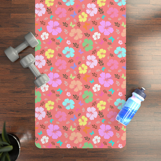 Flower Yoga Mat Pink Background