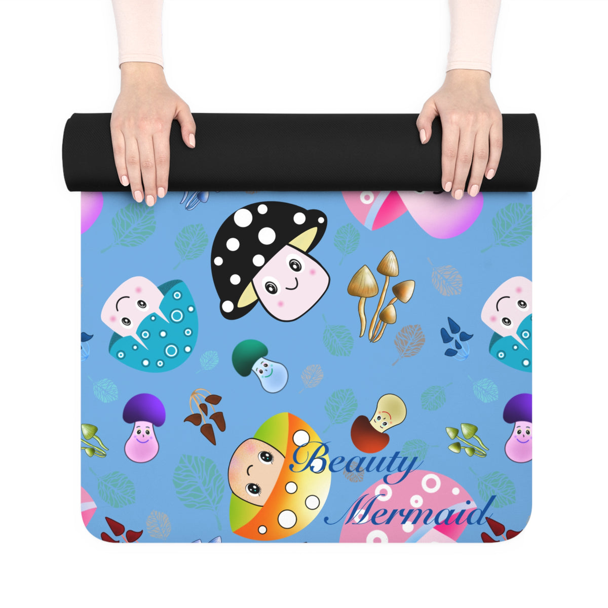 Mushroom Blue Yoga Mat