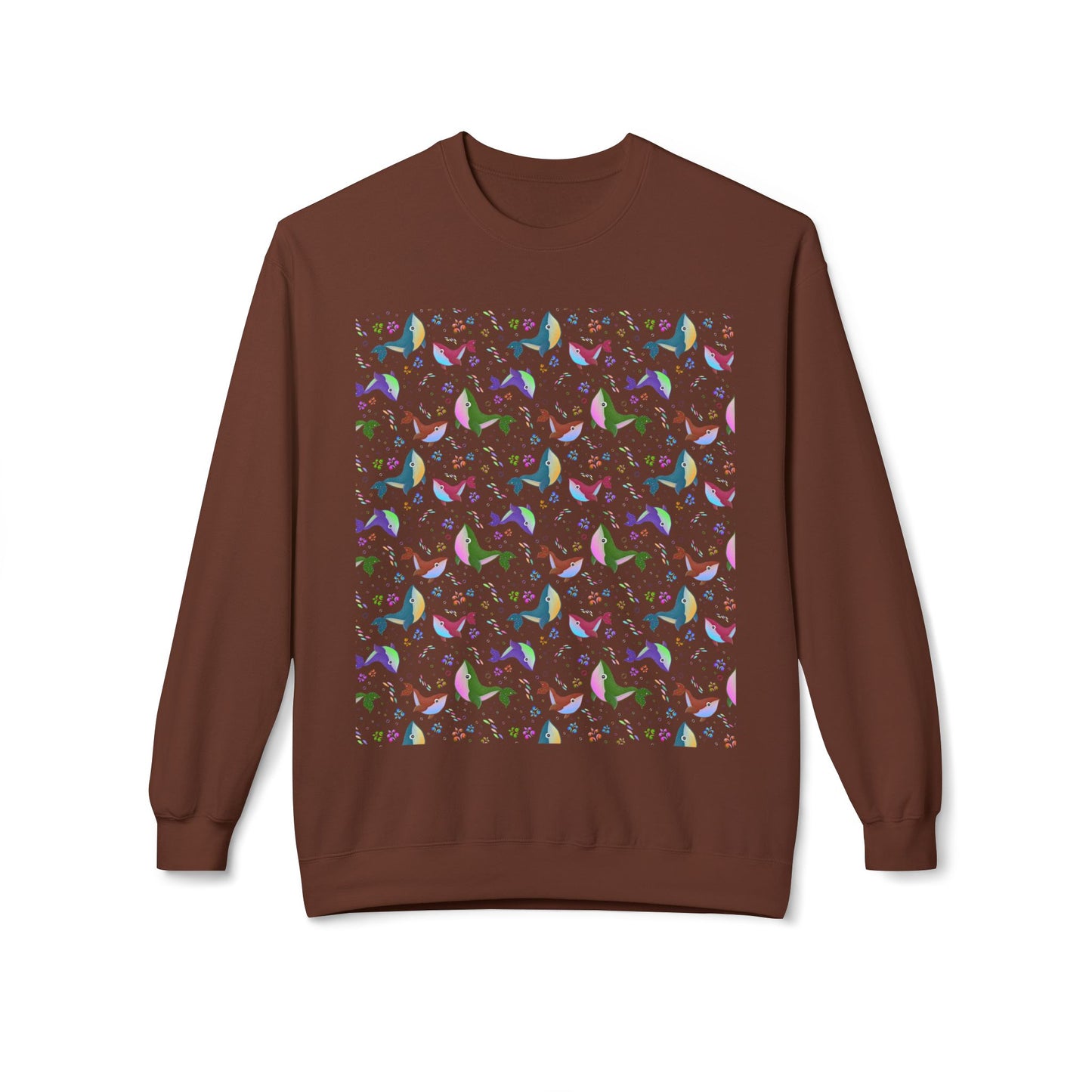 Colorful Whale Crewneck Sweatshirt