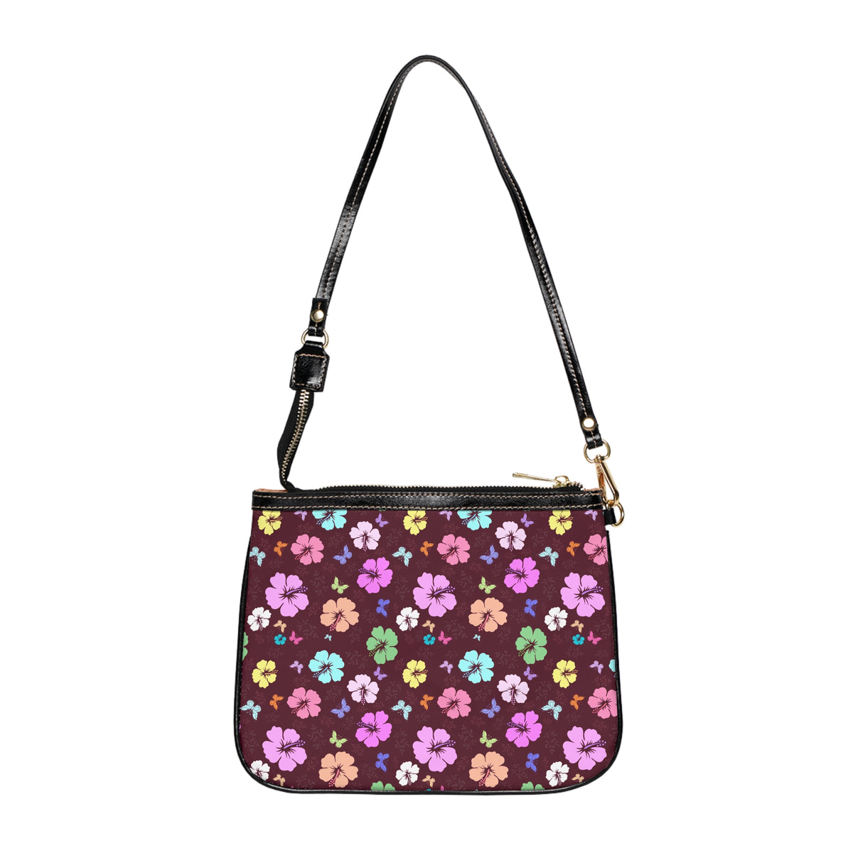 Flowers Brown Shoulder Bag