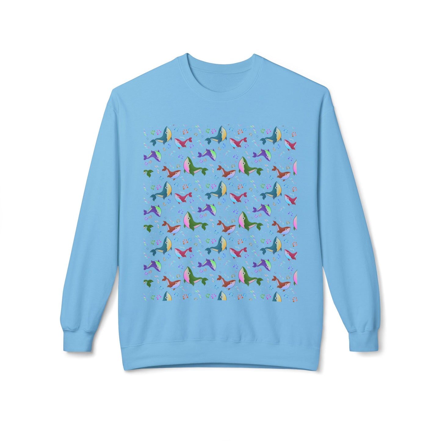 Colorful Whale Crewneck Sweatshirt