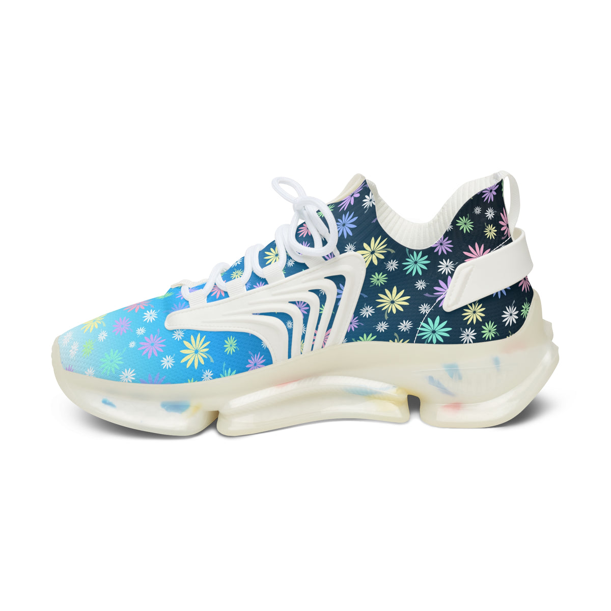 Flower Women's Mesh Sneakers Blue