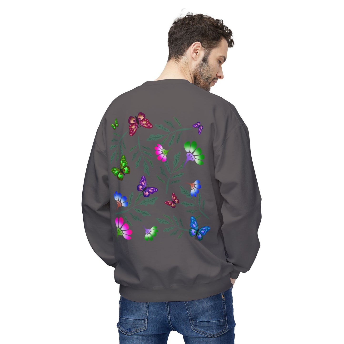 Tulip Butterfly Flower Crewneck Sweatshirt