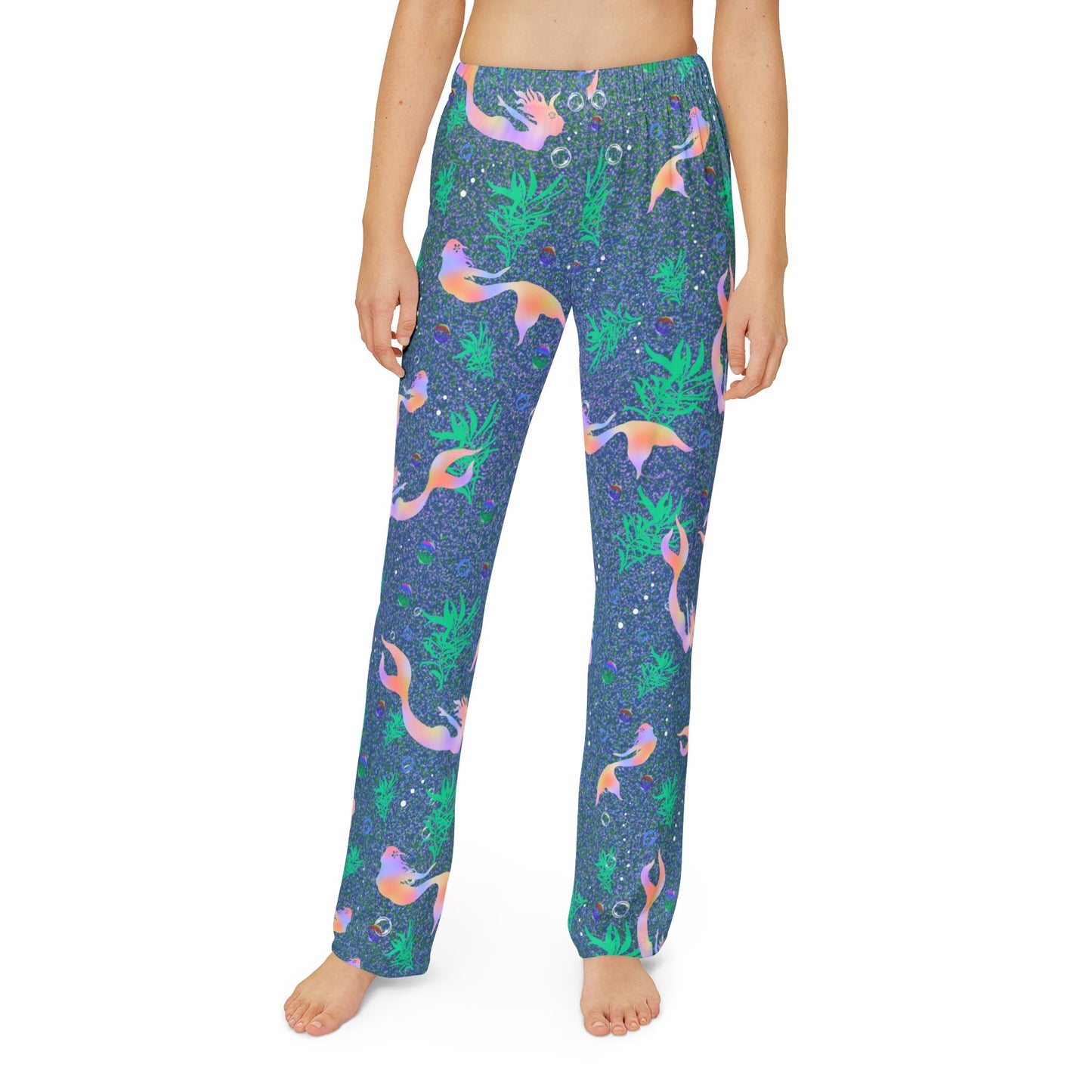 Mermaid in Blue Ocean Kids Pajama Pants