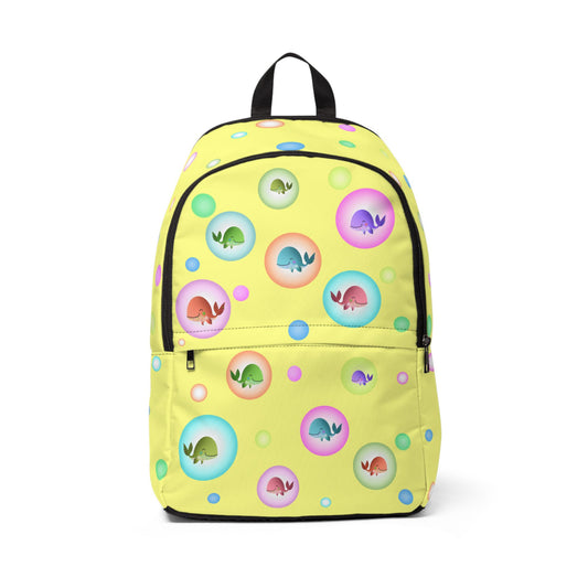 Colorful Whales with Bubbles Backpack