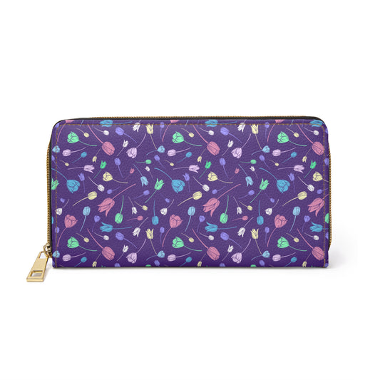 Tulip Zipper Wallet Purple