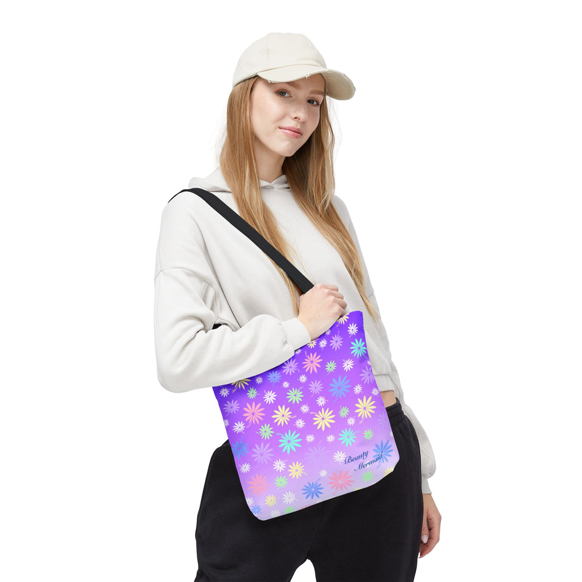 Purple Floral Tote Bag