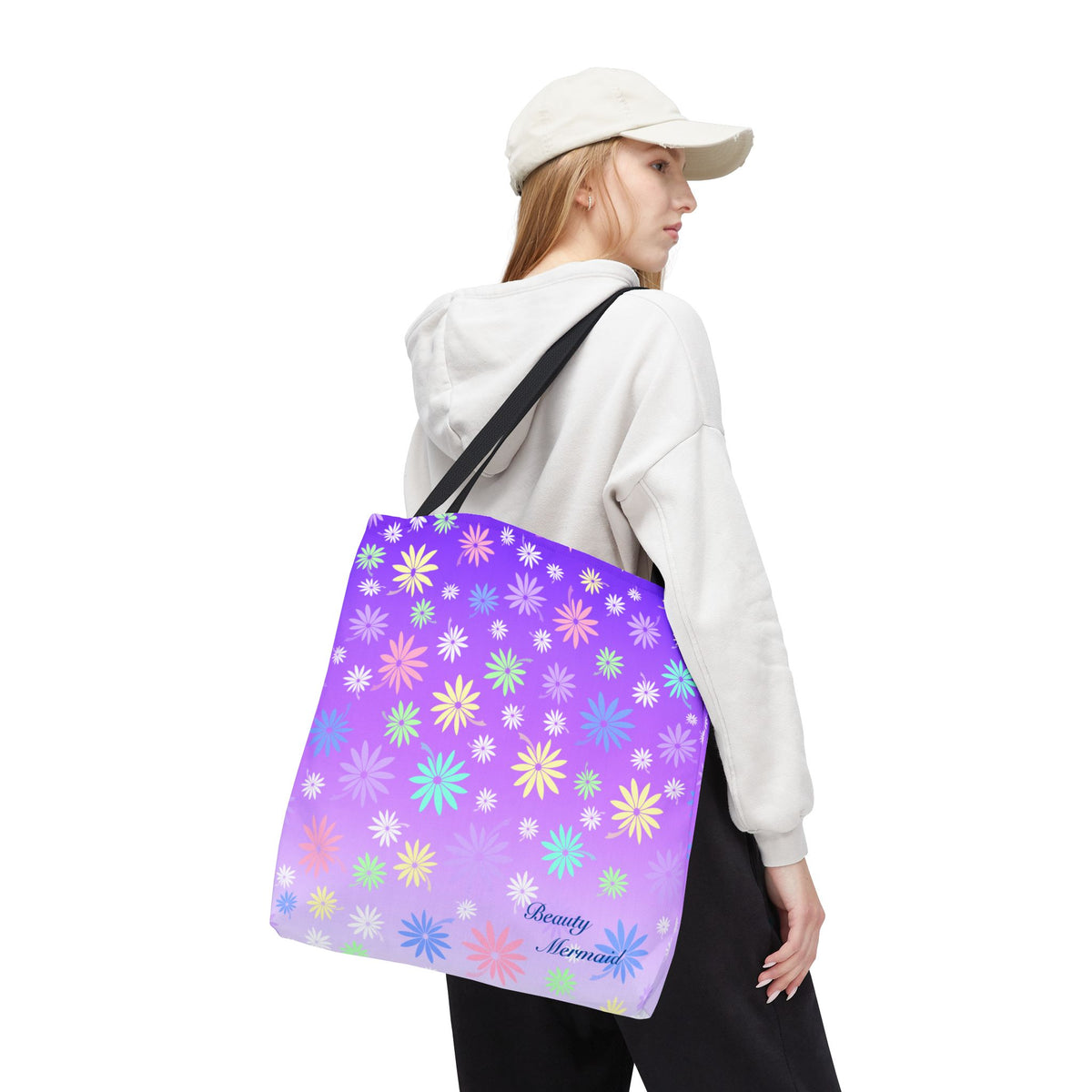 Purple Floral Tote Bag