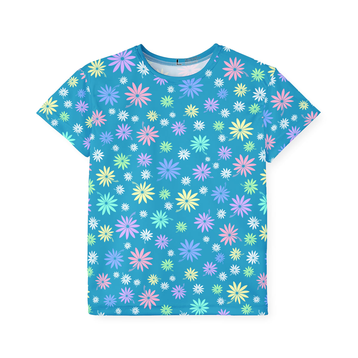 Turquoise Flower Kids Sports Jersey