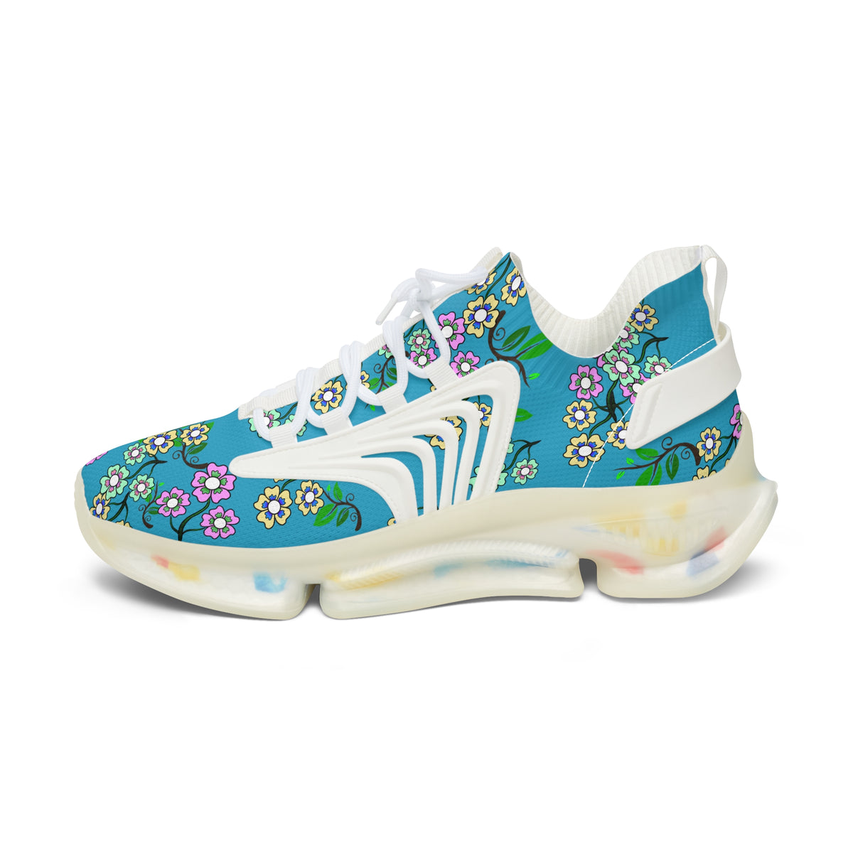 Flower Women's Mesh Sneakers Turquoise