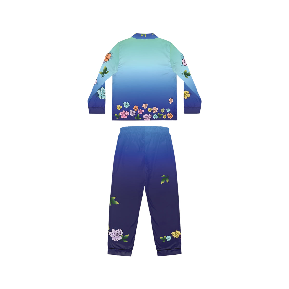 Rose Satin Pajama Blue