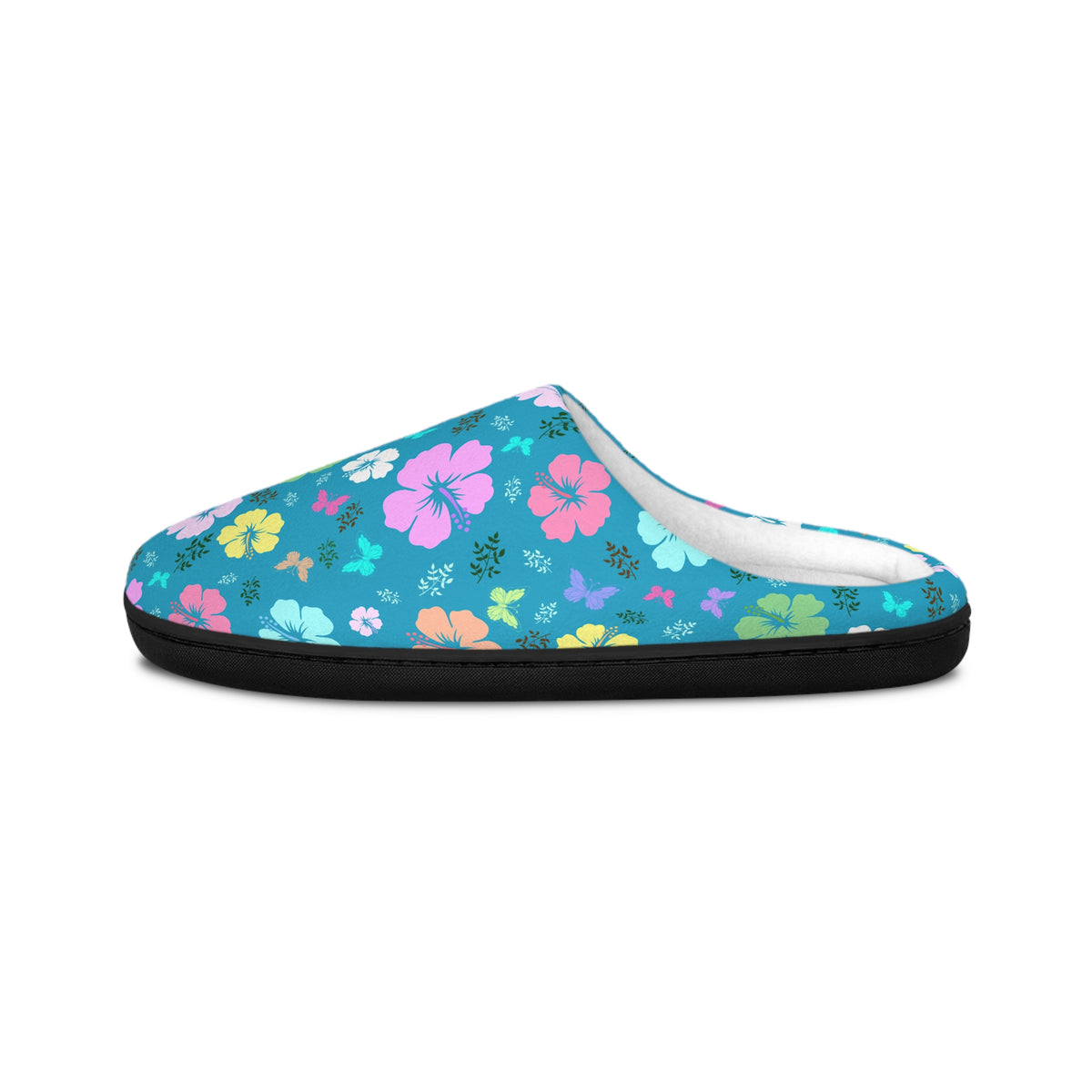 Flower Women's Indoor Slippers Turquoise