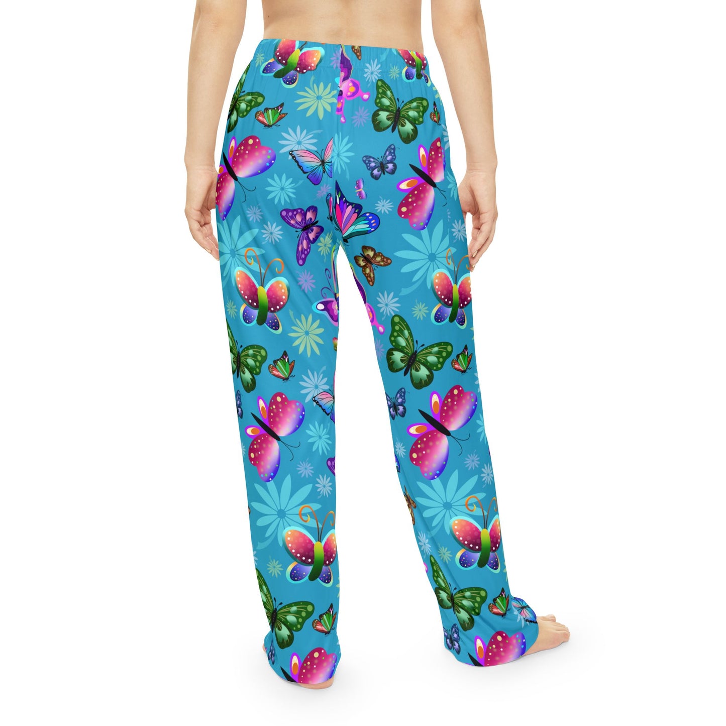 Turquoise Butterfly Pajama Pants